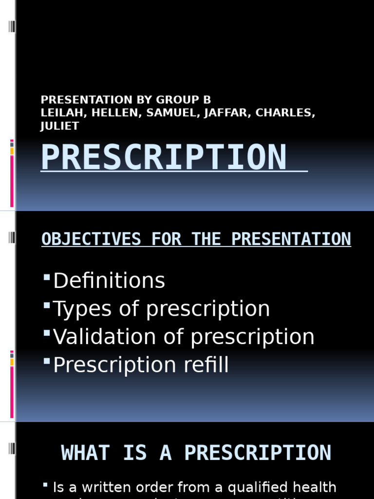 Understanding Prescription Types and Validation | PDF
