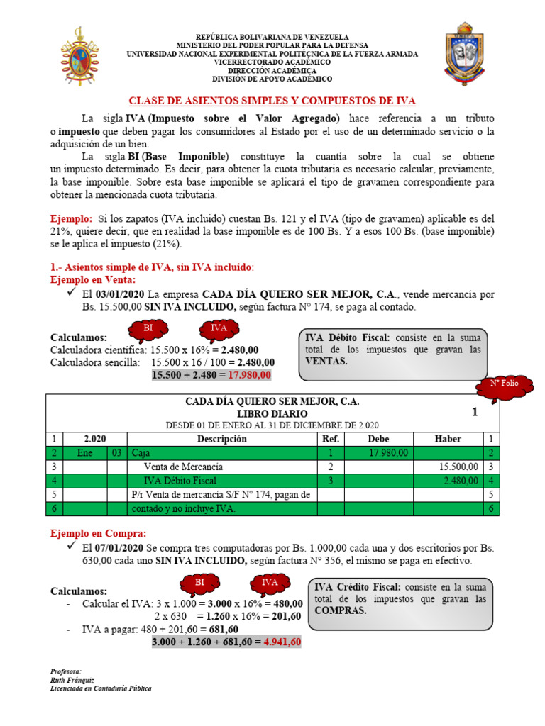 Clase de Iva (Simple) | PDF | Impuesto al valor agregado | Impuestos