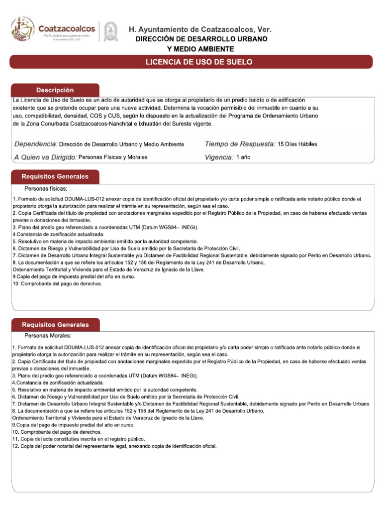 12 Licencia De Uso Del Suelo Pdf