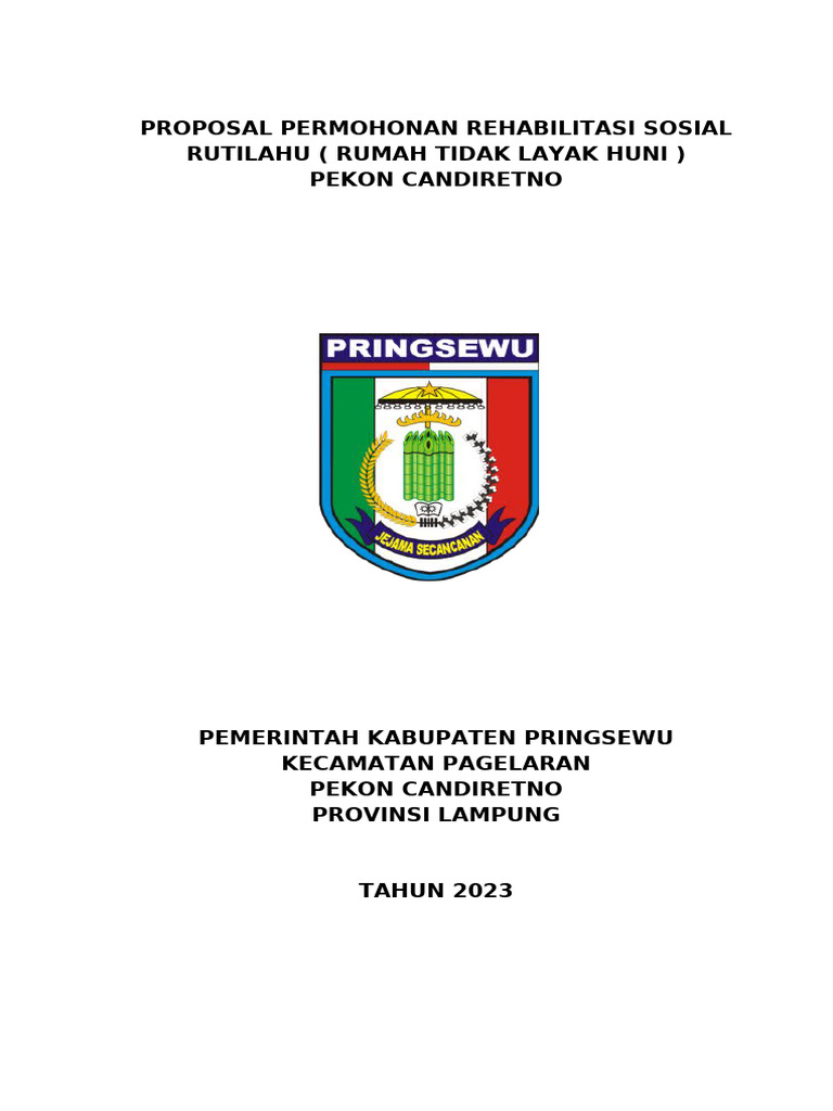 Proposal Rehabilitasi Rutilahu 2023 | PDF