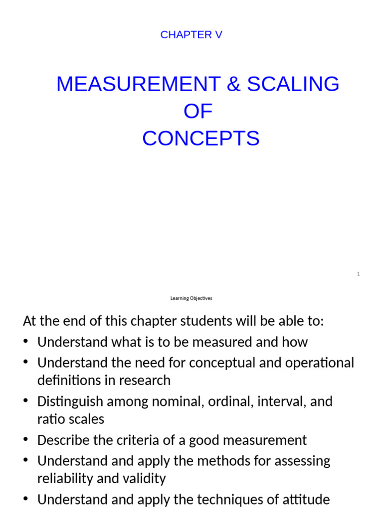 Measurement and Scaling of Concepts | PDF | Level Of Measurement ...