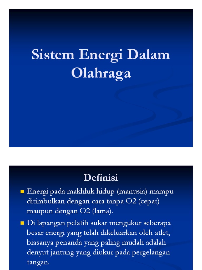 Sistem Energi Dalam Olahraga