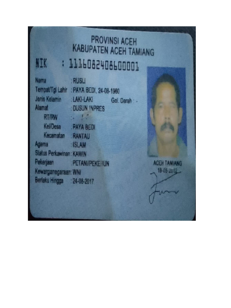 KTP Rusli | PDF