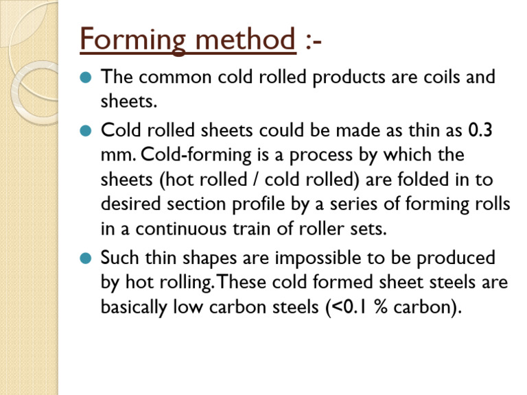 Cold Rolled Sheet Steel Forming Process | PDF