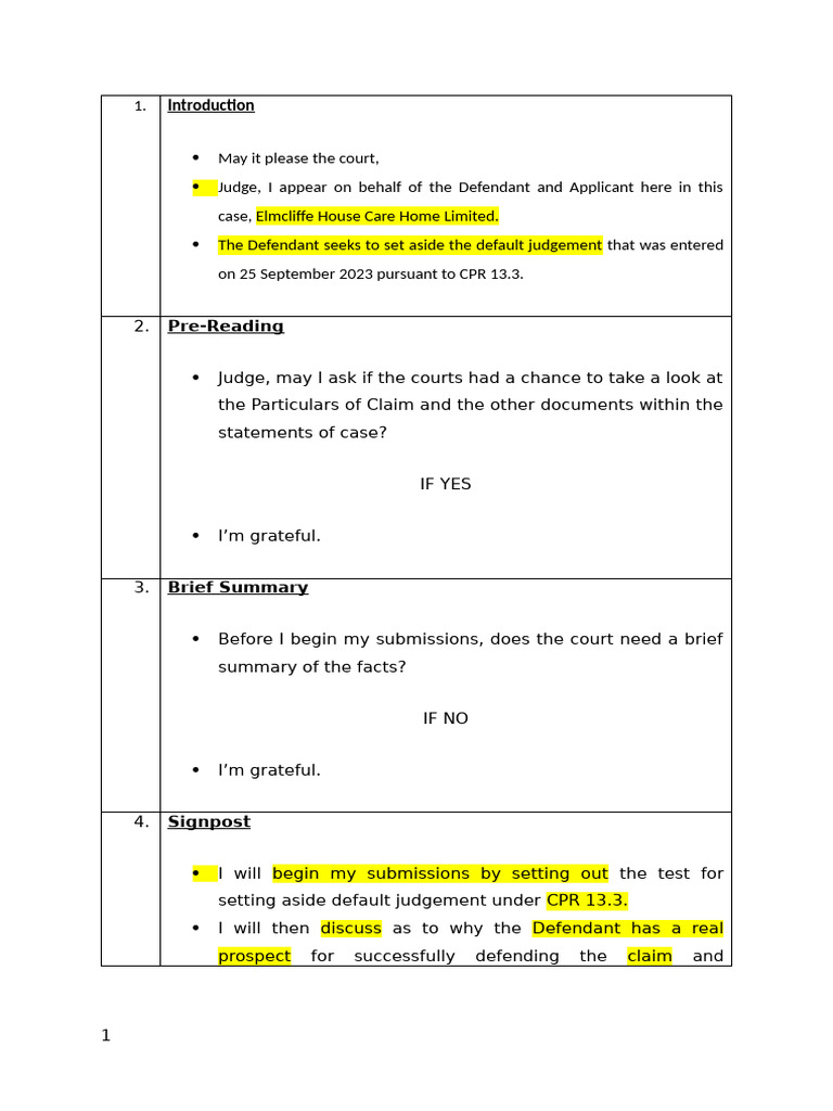 Set Aside Default Judgment Application | PDF | Default Judgment ...