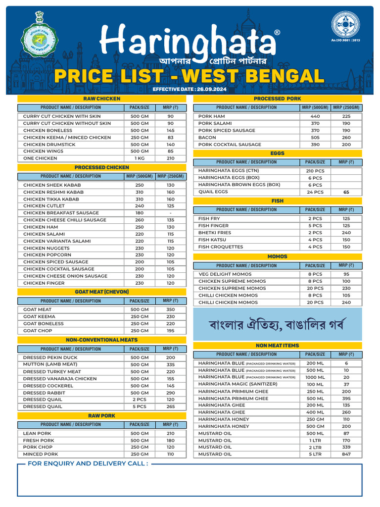 Haringhata Meat Price List 2025 | PDF | Sausage | Asian Cuisine
