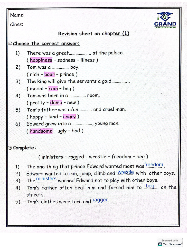 Model Answer CH 1 Jr. 3 | PDF
