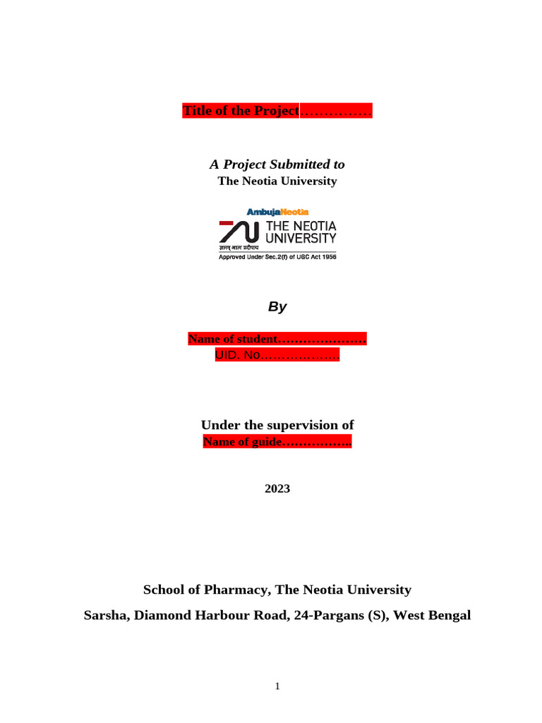Title of The Project: A Project Submitted To | PDF | Thesis