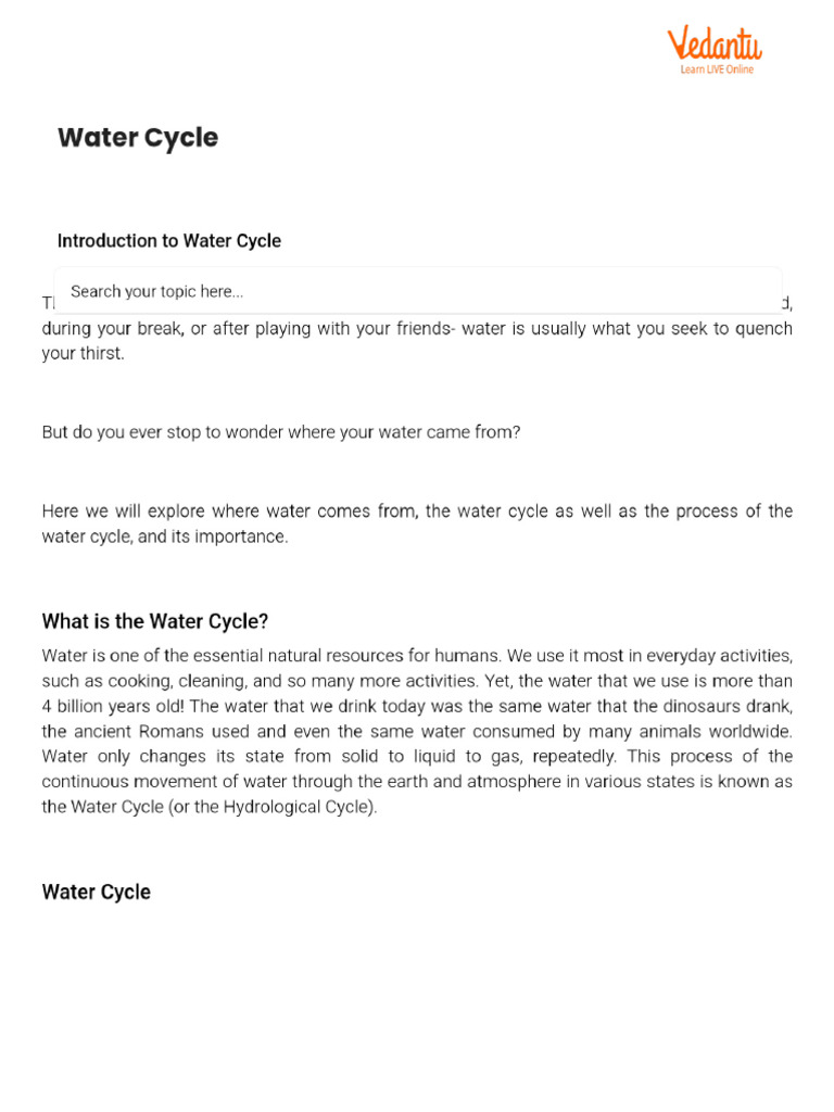 Water Cycle | PDF