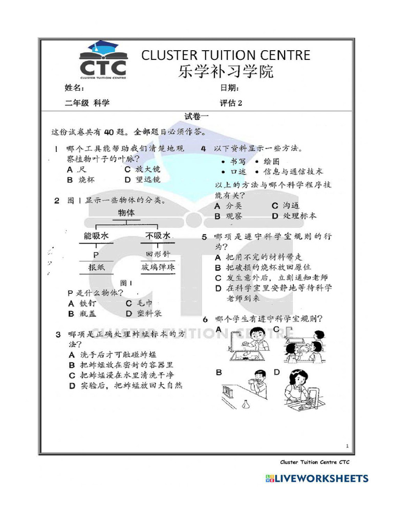 Worksheet 1732477 | PDF
