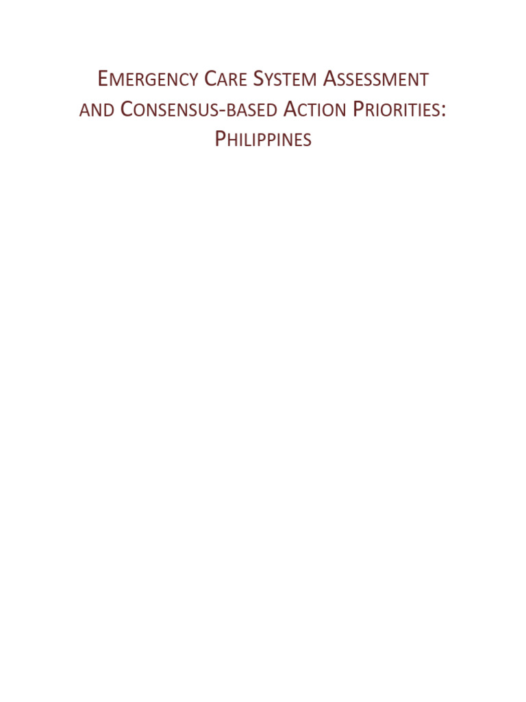 Philippines Emergency Care System Assessment | PDF | World Health ...