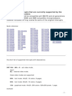 Interrupt List- Quick Reference