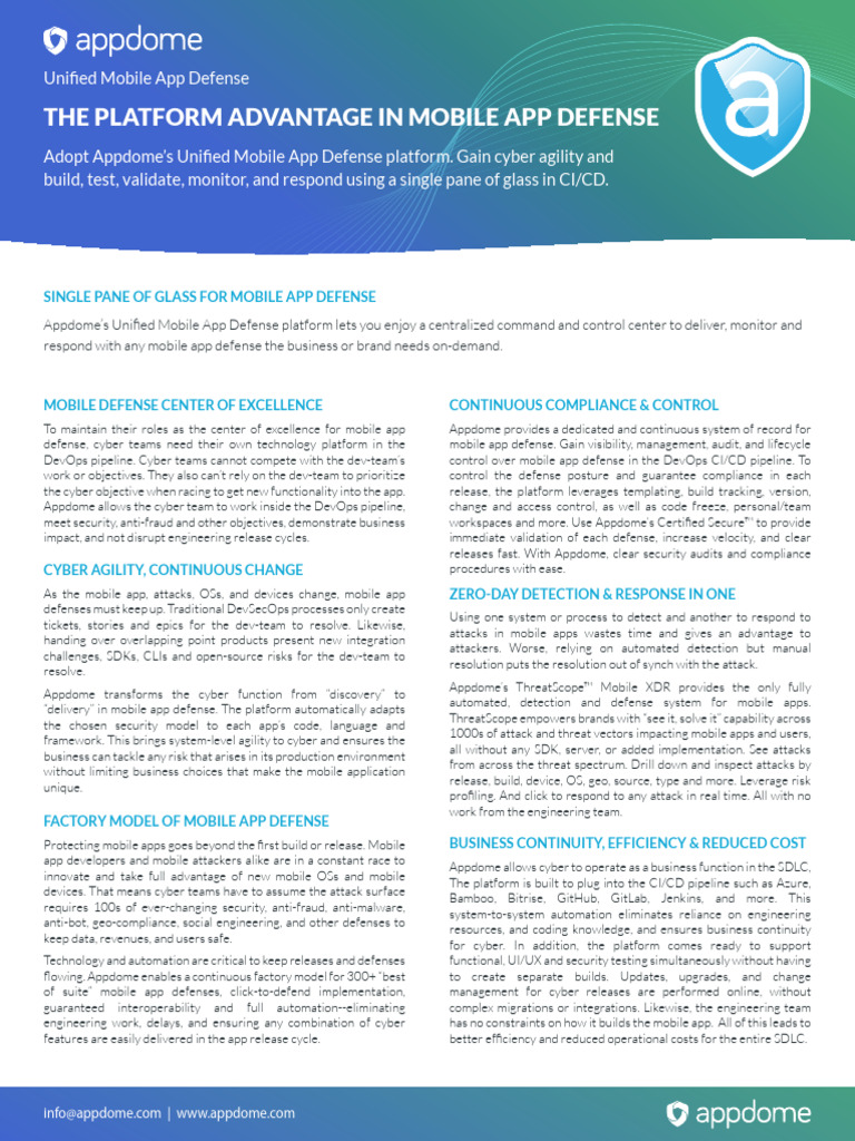 Appdome Platform Solution Guide (C) 2024 | PDF | Mobile App | Android ...