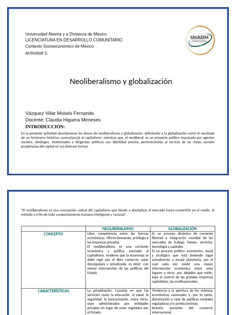 Neoliberalismo y Globalización en México | PDF | Neoliberalismo ...