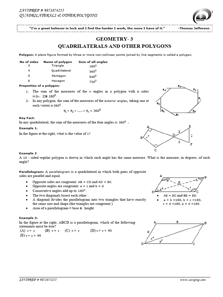 Quadrilateral Angle Ratios Explained | PDF | Rectangle | Area