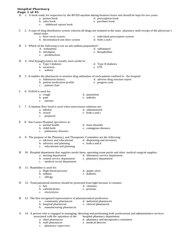 Hospital Pharmacy | PDF | Pharmacy | Intravenous Therapy