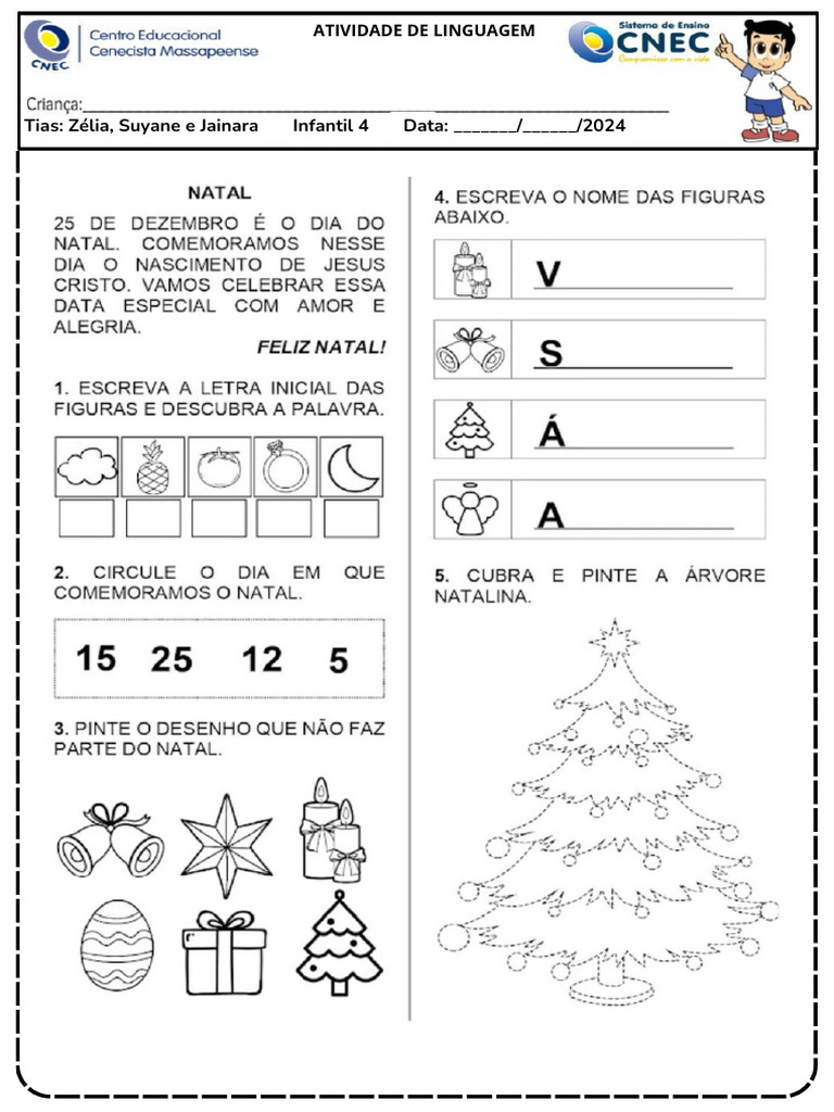 Atividade de Linguagem Infantil 4 | PDF