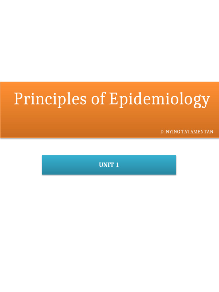 Key Principles of Epidemiology | PDF | Epidemiology | Infection