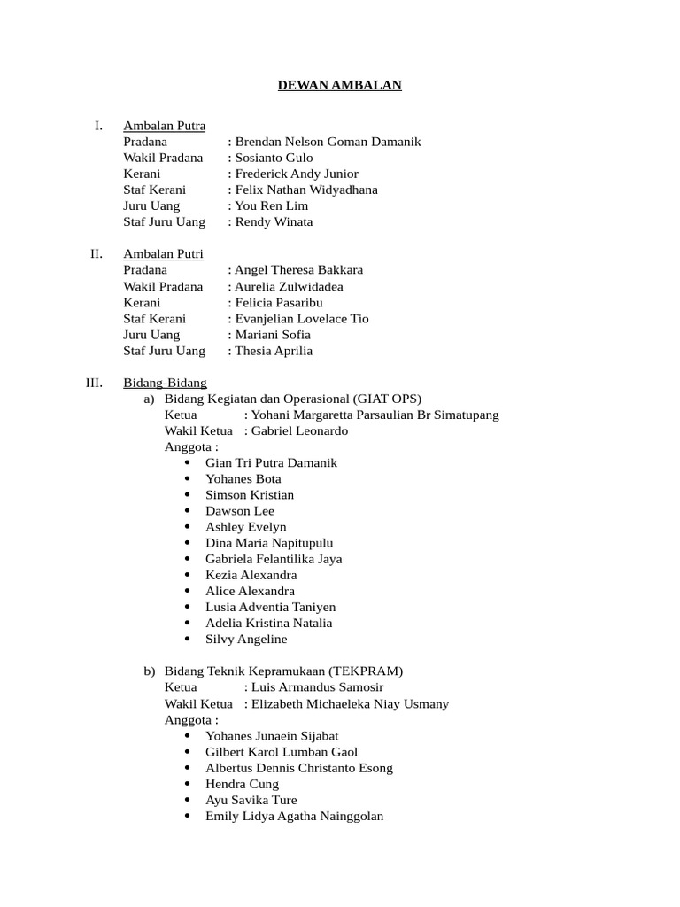 Struktur Dewan Ambalan Pramuka | PDF