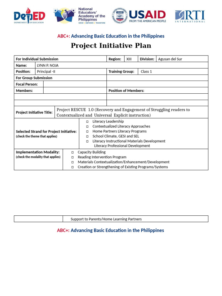 Project RESCUE 1.0: Literacy Initiative | PDF | Literacy | Critical ...