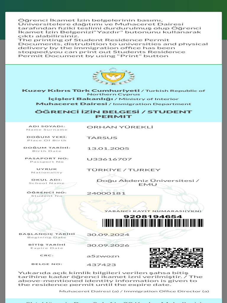 KKTC Öğrenci̇ İzi̇nleri̇ Si̇stemi̇ TRNC Student Permission System 2 | PDF