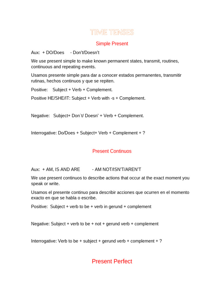 Understanding English Tenses Guide | PDF | Verb | Linguistic Morphology