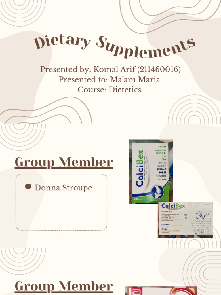 Dietetics Project On Supplements Pdf