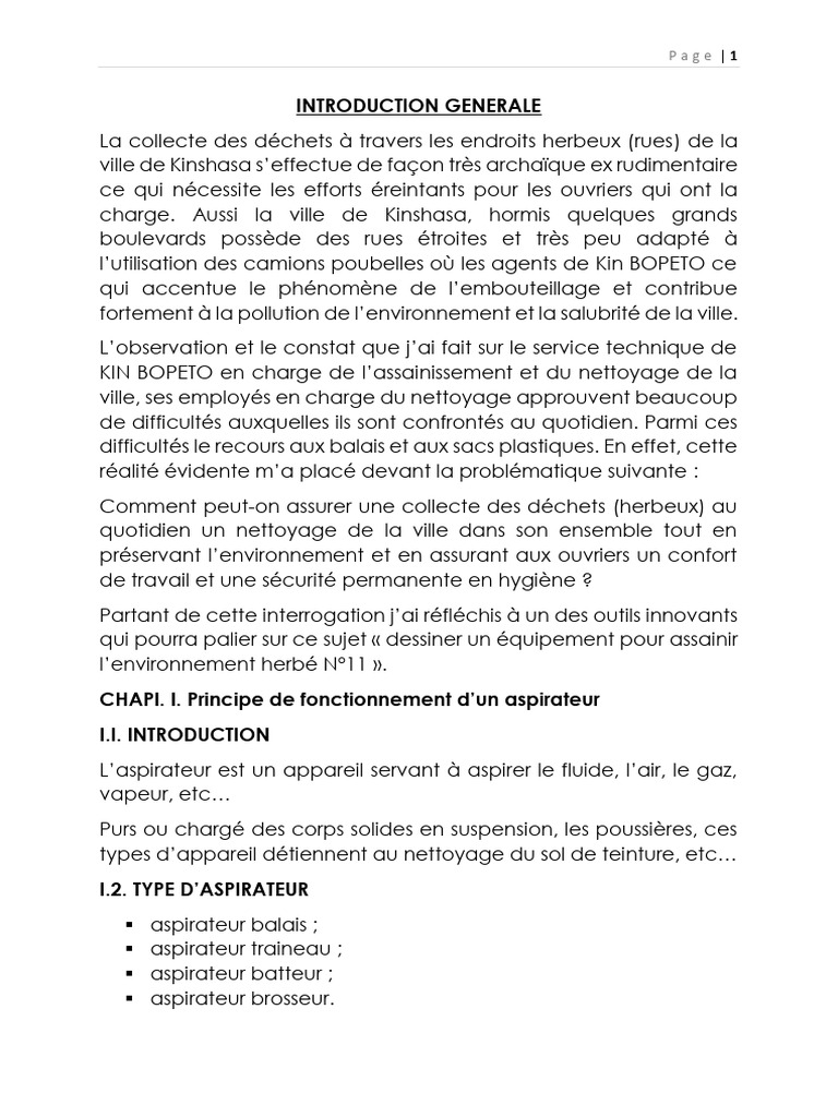 Optimisation de la collecte des déchets à Kinshasa | PDF | Aspirateur