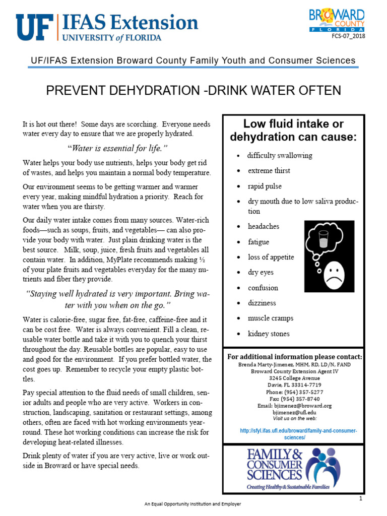 Prevent Dehydration: Drink Water Daily | PDF | Dehydration | Drinking