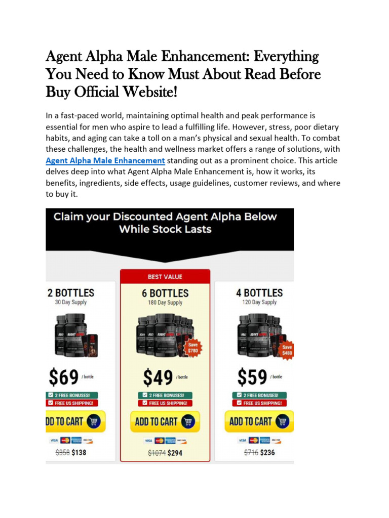 Agent Alpha Male Enhancement Review Guide | PDF | Libido | Testosterone