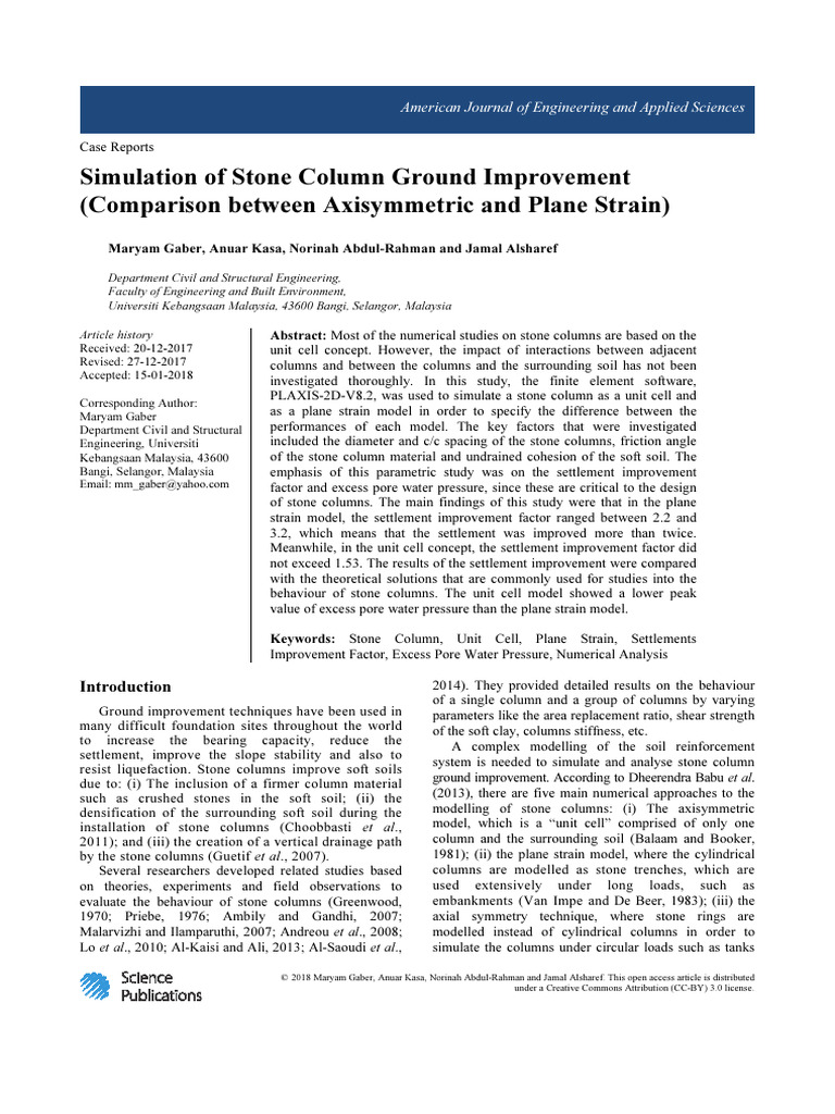 Stone Column Ground Improvement Analysis | PDF | Porosity | Solid Mechanics