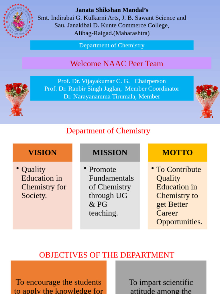 Chemistry Dept. Overview & Achievements | PDF