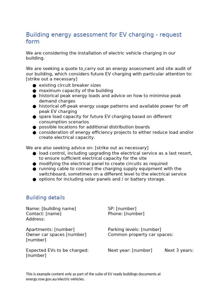 2022 03 NSW EV BuildingEnergyAssessmentForEVCharging ...