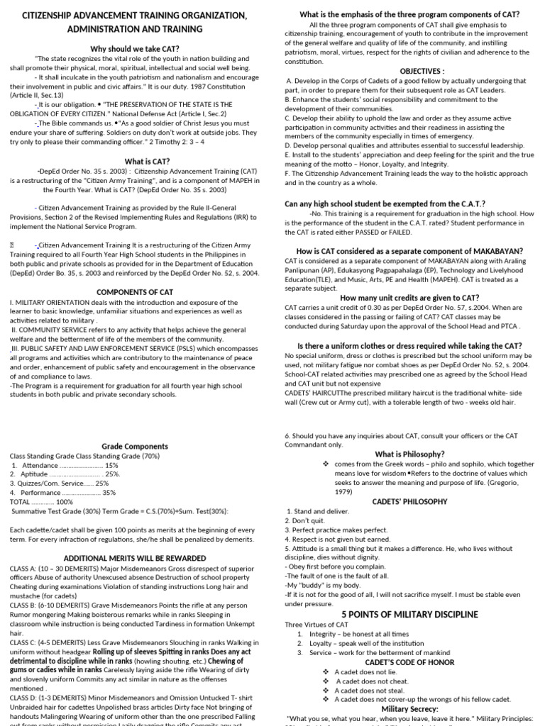 Citizenship Advancement Training Organization | PDF | Leadership ...