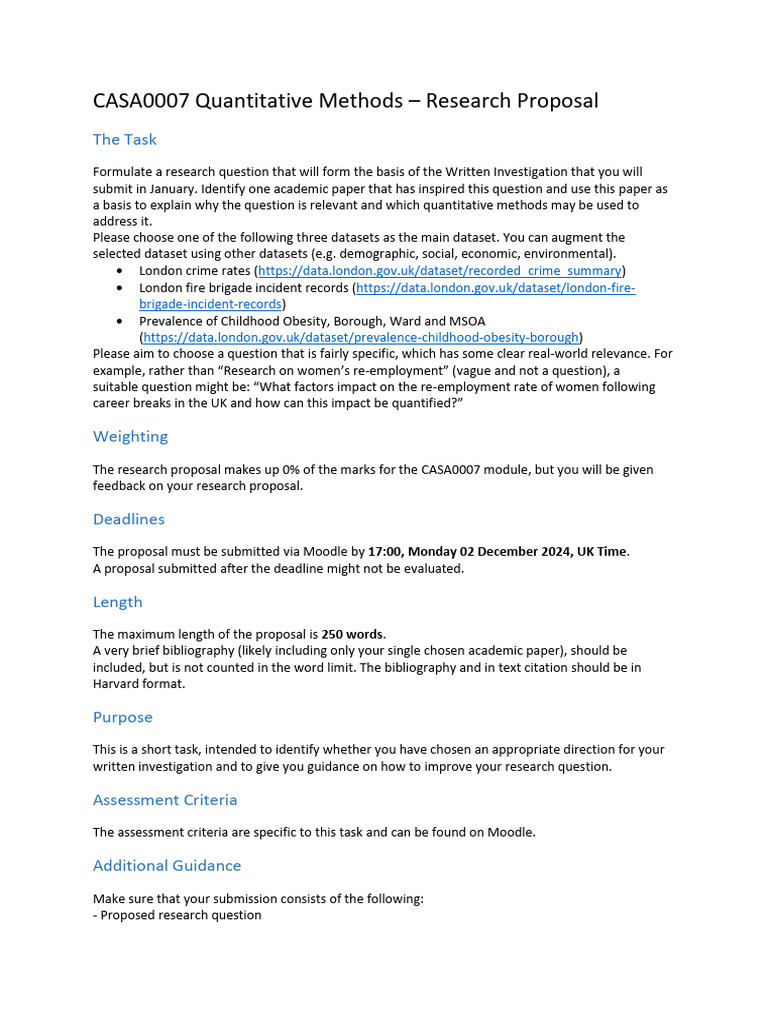 QM 2024 Research Proposal Instructions | PDF