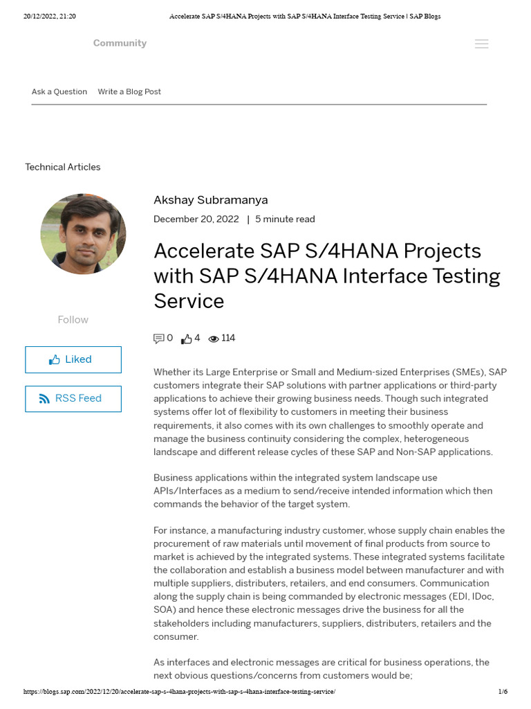 SAP S/4HANA Interface Testing Insights | PDF | Cloud Computing ...