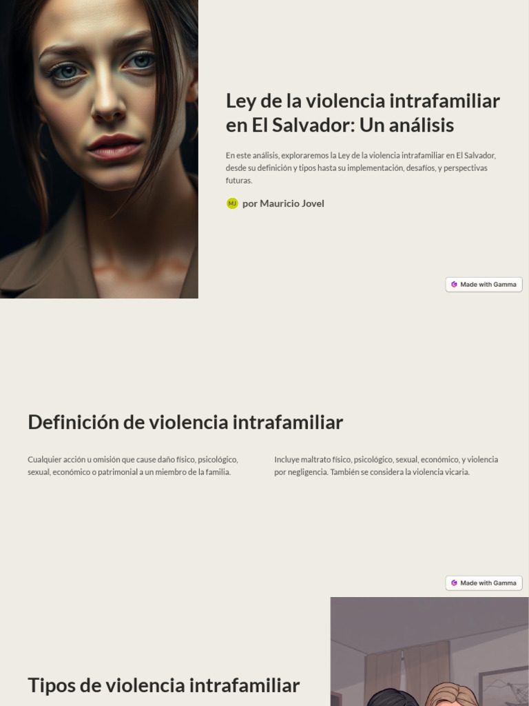 Ley de La Violencia Intrafamiliar en El Salvador Un Analisis | PDF ...