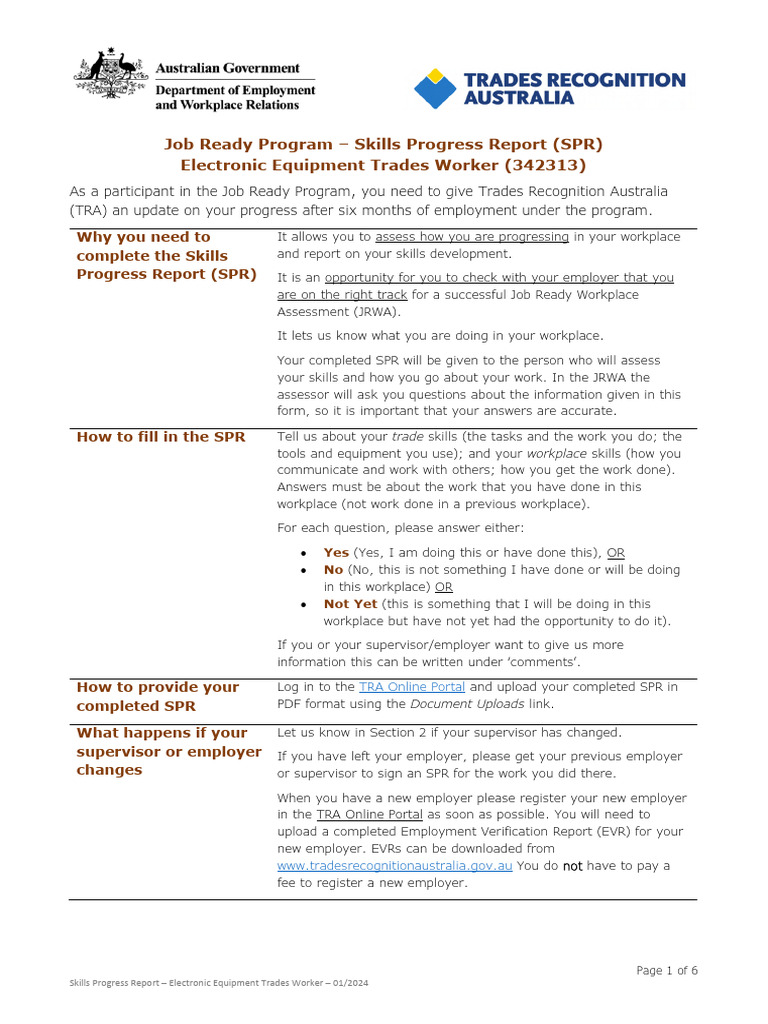 Skills Progress Report for 342313 Worker | PDF | Tools | Employment