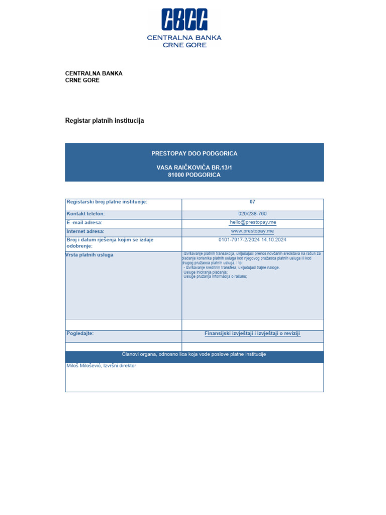 Reg Prestopay | PDF