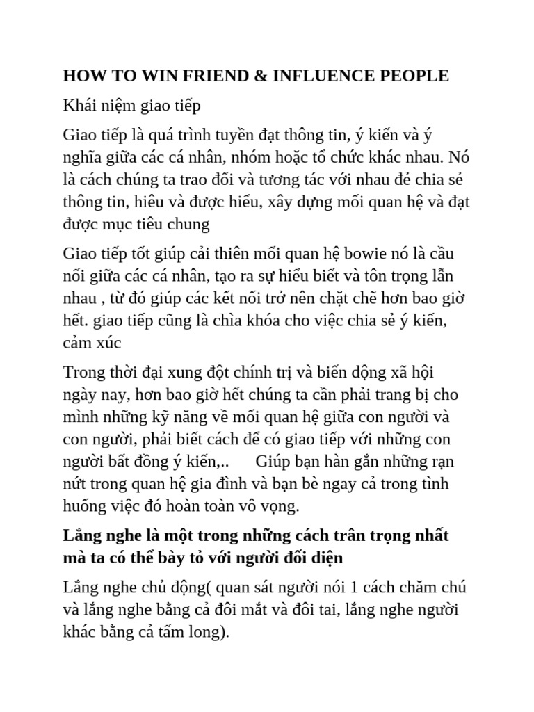 How To Win Friend | PDF