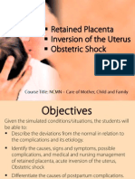 Retained Placenta-OB Shock-Uterine Inversion