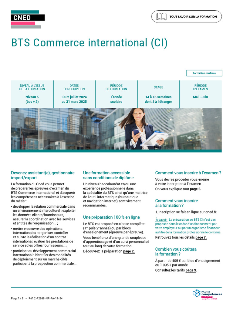Formation BTS Commerce International en ligne | PDF | Pédagogie