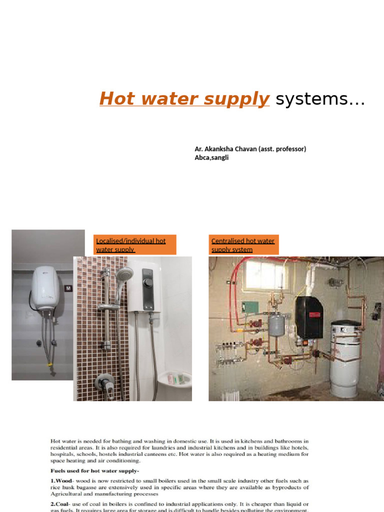Centralized vs. Individual Hot Water Systems | PDF | Water Heating | Boiler