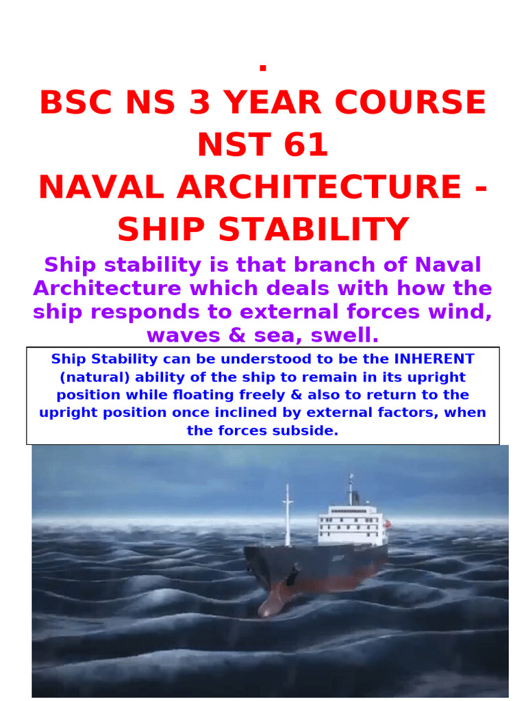 Ship Stability Fundamentals in Naval Architecture | PDF | Buoyancy ...