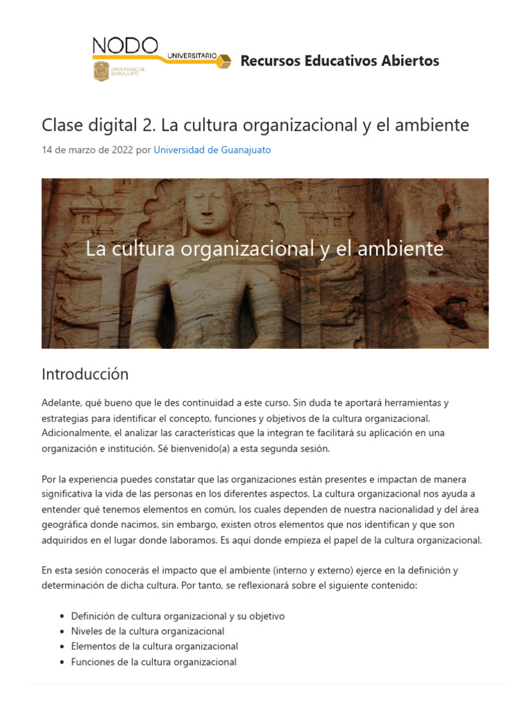 Cultura Organizacional y su Impacto Ambiental | PDF | Cultura ...