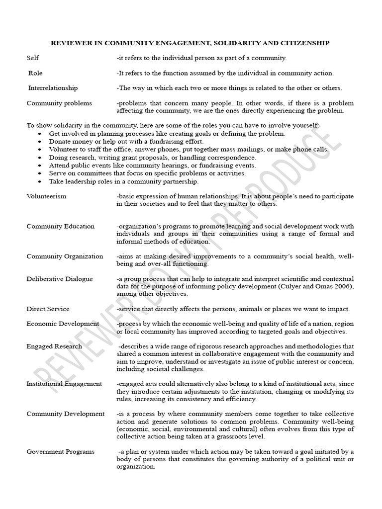 Community Engagement and Solidarity Guide | PDF | Poverty | Poverty ...
