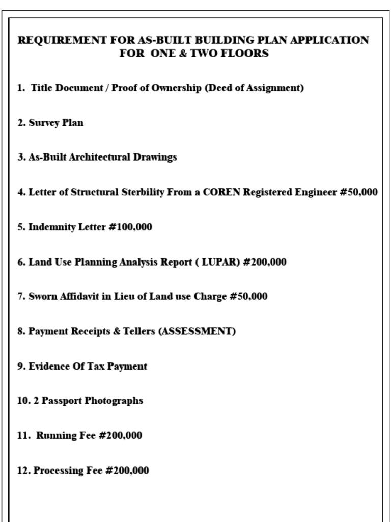As-Built Building Plan Application Guide | PDF