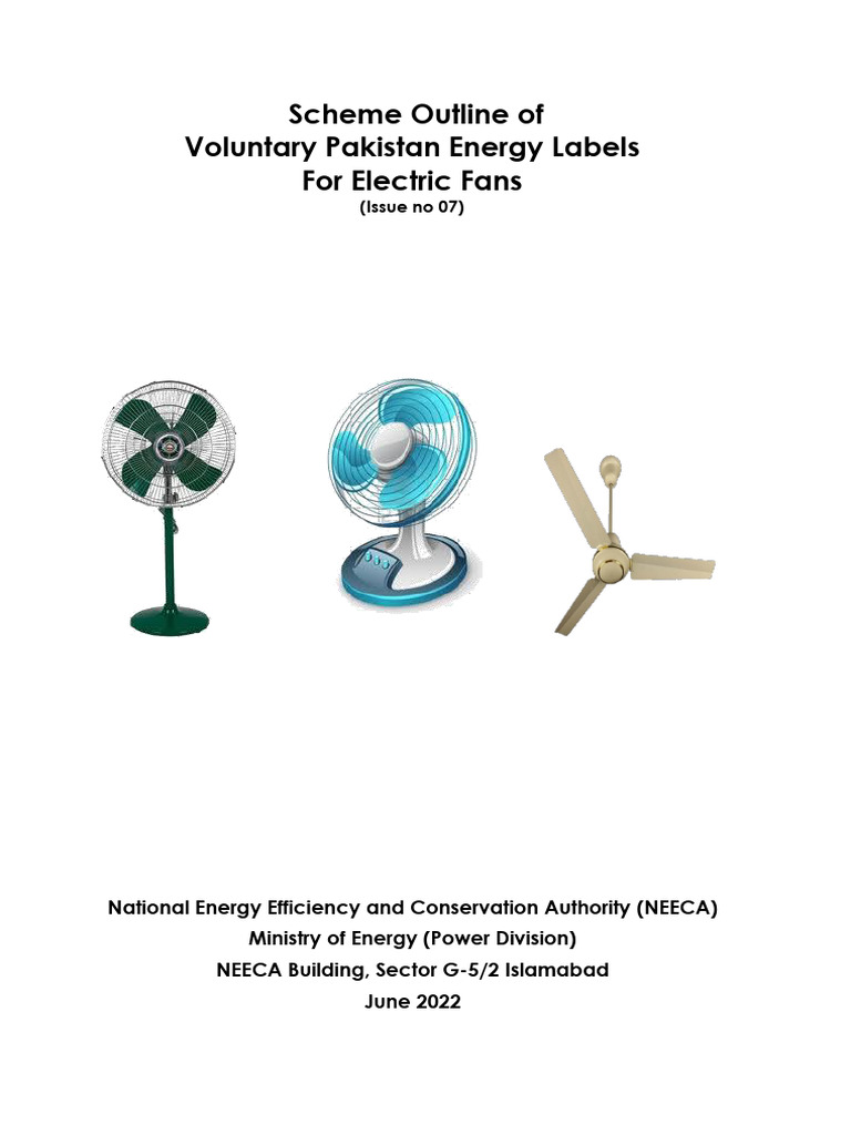 Pakistan Energy Label for Electric Fans | PDF | Verification And ...