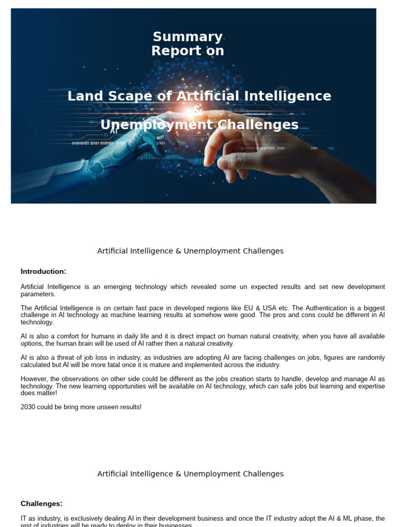 AI & ML Report Summary | PDF | Artificial Intelligence | Intelligence ...