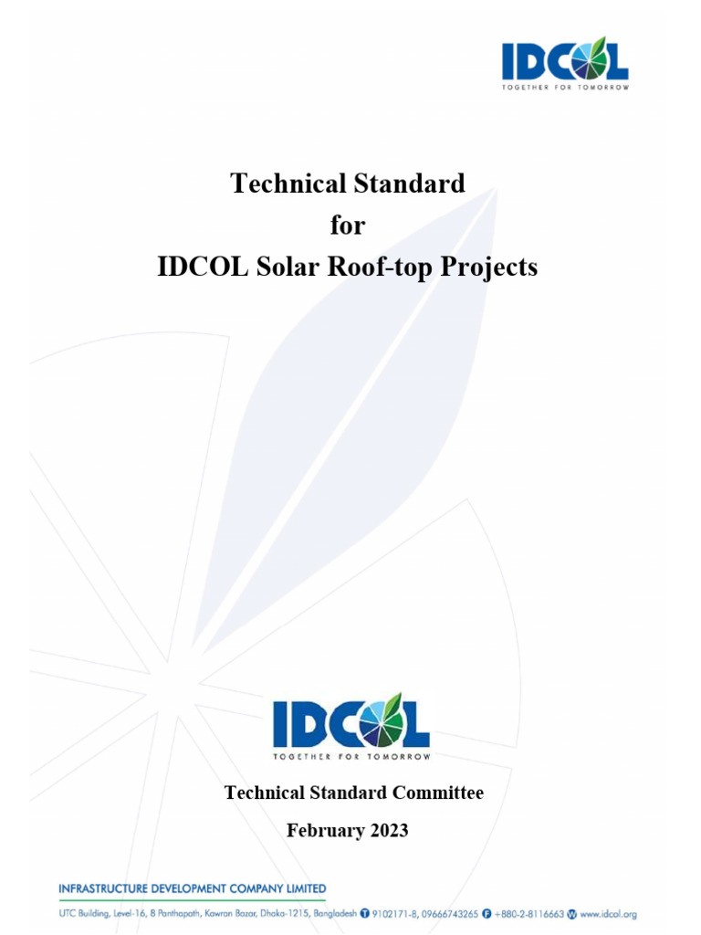 IDCOL Solar Rooftop PV Standards | PDF | Solar Panel | Photovoltaics